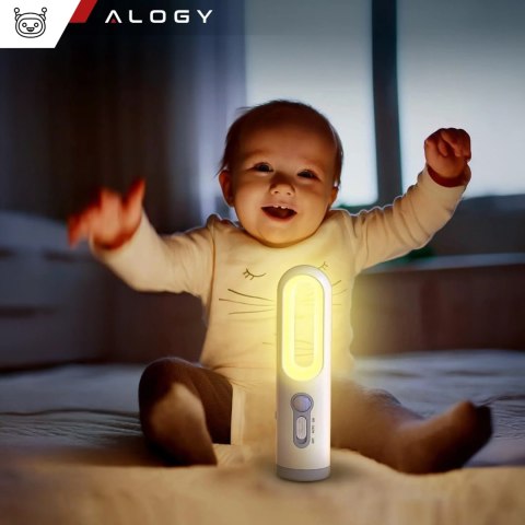Lampka nocna LED z czujnikiem ruchu Alogy Night LED Lamp na biurko przenośna z latarką Biała