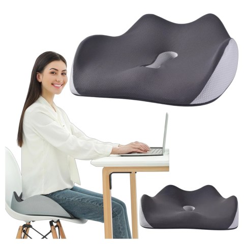 Poduszka ortopedyczna do siedzenia Alogy Seat Pillow do auta na krzesło do biurka siedzisko na fotel z pianką Memory Foam Czarno