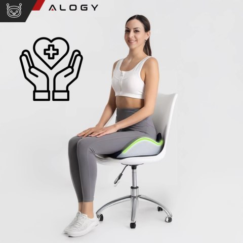 Poduszka ortopedyczna do siedzenia Alogy Seat Pillow do auta na krzesło do biurka siedzisko na fotel z pianką Memory Foam Czarno