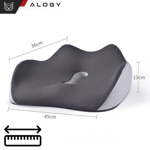 Poduszka ortopedyczna do siedzenia Alogy Seat Pillow do auta na krzesło do biurka siedzisko na fotel z pianką Memory Foam Czarno