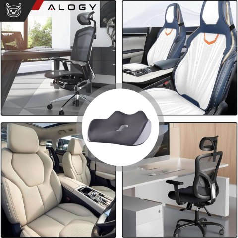 Poduszka ortopedyczna do siedzenia Alogy Seat Pillow do auta na krzesło do biurka siedzisko na fotel z pianką Memory Foam Czarno