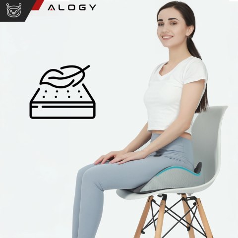 Poduszka ortopedyczna do siedzenia Alogy Seat Pillow do auta na krzesło do biurka siedzisko na fotel z pianką Memory Foam Czarno
