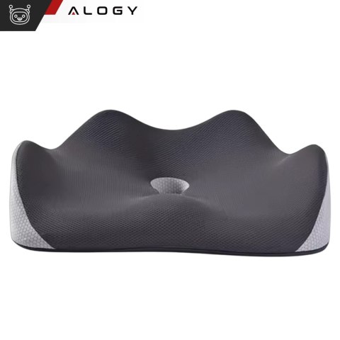 Poduszka ortopedyczna do siedzenia Alogy Seat Pillow do auta na krzesło do biurka siedzisko na fotel z pianką Memory Foam Czarno