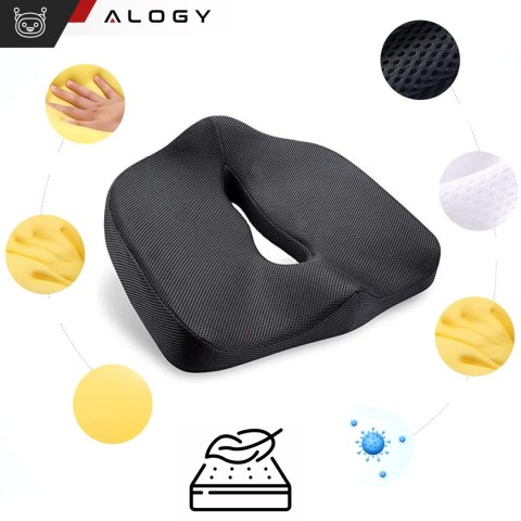 Poduszka ortopedyczna do siedzenia Alogy Seat Pillow do auta na krzesło do biurka siedzisko na fotel z pianką Memory Foam zapami
