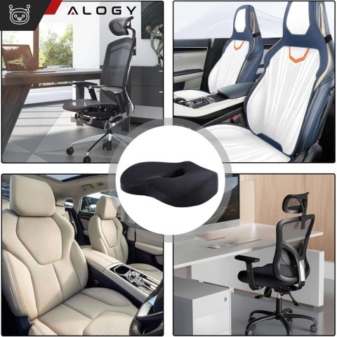 Poduszka ortopedyczna do siedzenia Alogy Seat Pillow do auta na krzesło do biurka siedzisko na fotel z pianką Memory Foam zapami