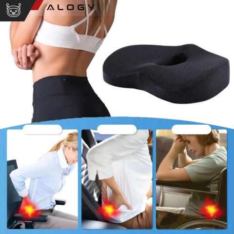Poduszka ortopedyczna do siedzenia Alogy Seat Pillow do auta na krzesło do biurka siedzisko na fotel z pianką Memory Foam zapami