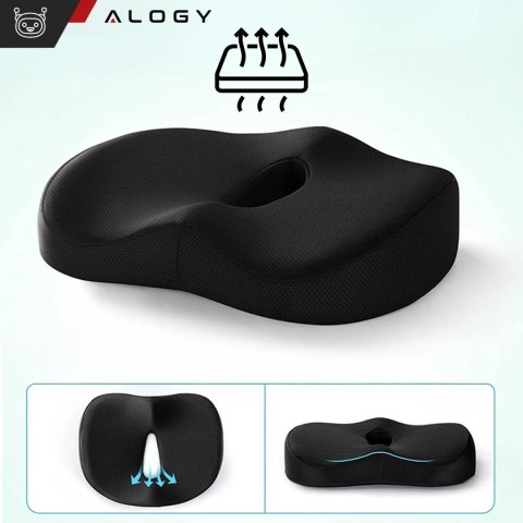 Poduszka ortopedyczna do siedzenia Alogy Seat Pillow do auta na krzesło do biurka siedzisko na fotel z pianką Memory Foam zapami
