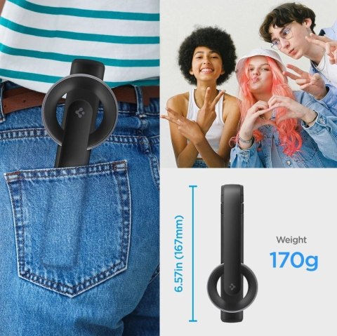 Selfie Stick Kijek Statyw Tripod Spigen S571W MagSafe Bluetooth uchwyt do telefonu zdjęć + Pilot Czarny