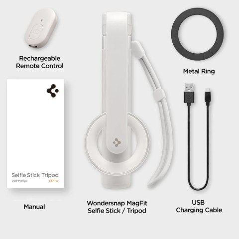 Selfie Stick Kijek Statyw Tripod Spigen S580W MagSafe Bluetooth uchwyt do telefonu zdjęć + Pilot Fioletowy