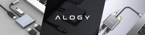 Adapter HUB 4w1 Alogy przejściówka USB-C do 2x HDMI USB 3.0 USB-C szybkie ładowanie PowerDelivery PD 100W