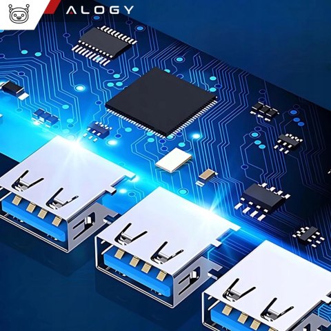 Adapter HUB 7w1 Alogy przejściówka USB-C / USB do USB 3.0 4x USB 2.0 2x USB-C 2.0