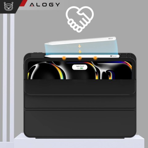 Etui ochronne z miejscem na rysik do Apple iPad Air 13" 2024/2025, iPad Pro 12.9" 2018-2022 Alogy Book Cover Case obudowa na tab