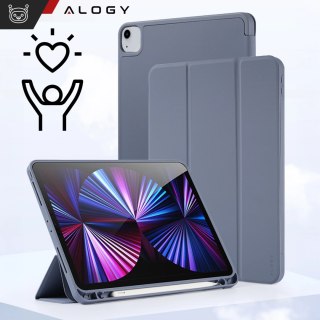 Etui ochronne z rysikiem do Apple iPad Air 13" 2024/2025, iPad Pro 12.9" 2018-2022 obudowa na tablet Fioletowe