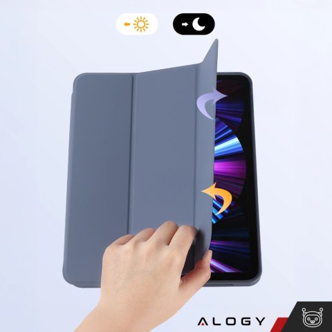 Etui ochronne z rysikiem do Apple iPad Air 13" 2024/2025, iPad Pro 12.9" 2018-2022 obudowa na tablet Fioletowe