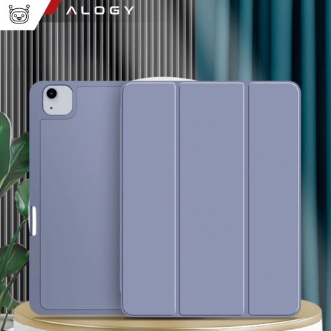 Etui ochronne z rysikiem do Apple iPad Air 13" 2024/2025, iPad Pro 12.9" 2018-2022 obudowa na tablet Fioletowe