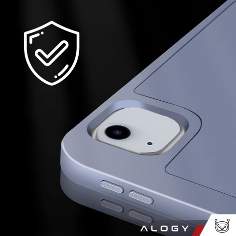 Etui ochronne z rysikiem do Apple iPad Air 13" 2024/2025, iPad Pro 12.9" 2018-2022 obudowa na tablet Fioletowe