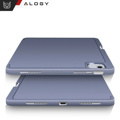 Etui ochronne z rysikiem do Apple iPad Air 13" 2024/2025, iPad Pro 12.9" 2018-2022 obudowa na tablet Fioletowe