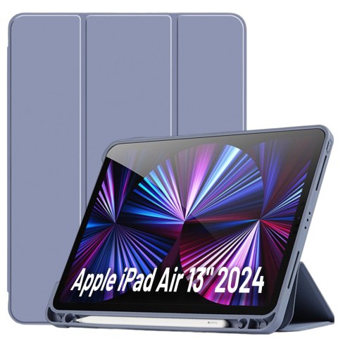 Etui ochronne z rysikiem do Apple iPad Air 13" 2024/2025, iPad Pro 12.9" 2018-2022 obudowa na tablet Fioletowe
