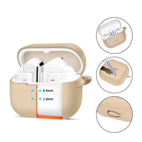 Etui ochronne Silicone Hook do Samsung Galaxy Buds 3 / 3 Pro Caffe Latte