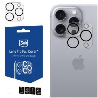 Szkło hybrydowe na aparat do Apple iPhone 16 Pro / 16 Pro Max osłona na obiektyw 3mk Lens Pro Full Cover pancerna ochrona aparat