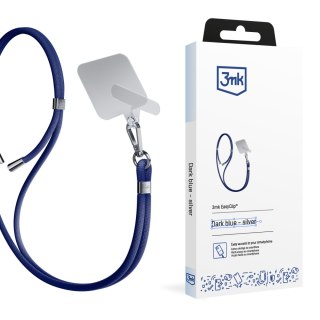 Uniwersalna smyczka do smartfona 3mk EasyClip Dark Blue (silver)