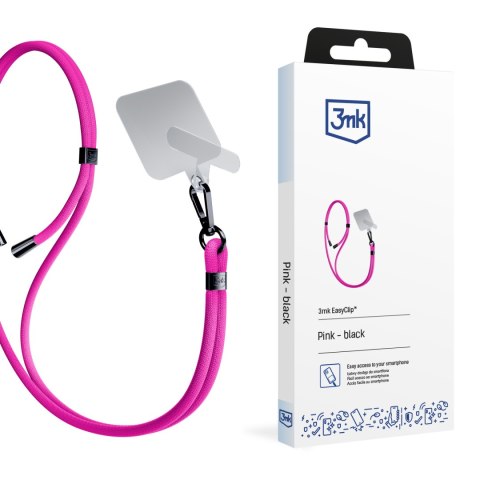 Uniwersalna smyczka do smartfona 3mk EasyClip Pink (black)