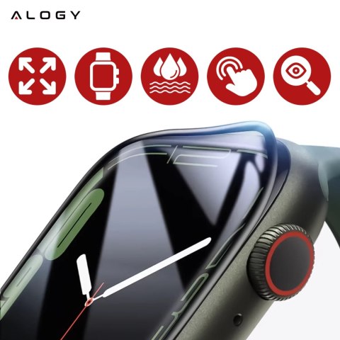 2x Szkło Hybrydowe do Apple Watch 10 42mm Alogy 3D Glass z czarną ramką