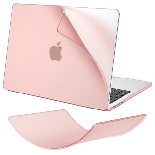 Etui do Apple Macbook Air 13.6 - M2/M3 2022/2023/2024/2025 Alogy AirGuard™ Elastyczna obudowa Matowa Przezroczysty Różowy