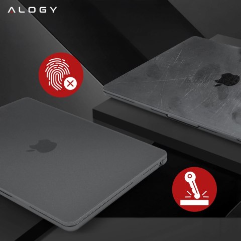 Etui do Apple Macbook Air 13.6 - M2/M3/M4 2022/2023/2024/2025 Alogy AirGuard™ Elastyczna obudowa Matowy Czarny