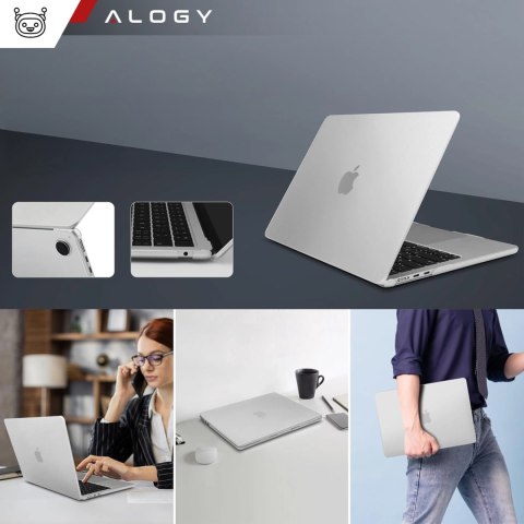 Etui ochronne do Apple Macbook Air 15 M2/M3/M4 2023/2024/2025 Alogy AirGuard™ Elastyczna obudowa Matowa Przezroczysta Biel