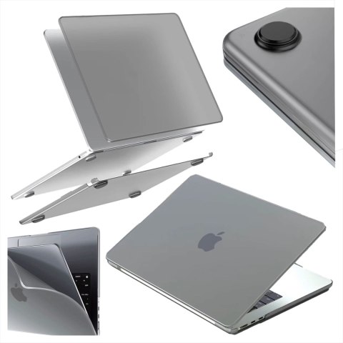 Etui ochronne do Apple Macbook Air 15 M2/M3/M4 2023/2024/2025 Alogy AirGuard™ Elastyczna obudowa Matowa Szarość