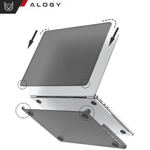 Etui ochronne do Apple Macbook Pro 14 - M1/M2/M3/M4 2021-2024 Alogy AirGuard™ Elastyczna obudowa bez odcisków palców Matowa Czer