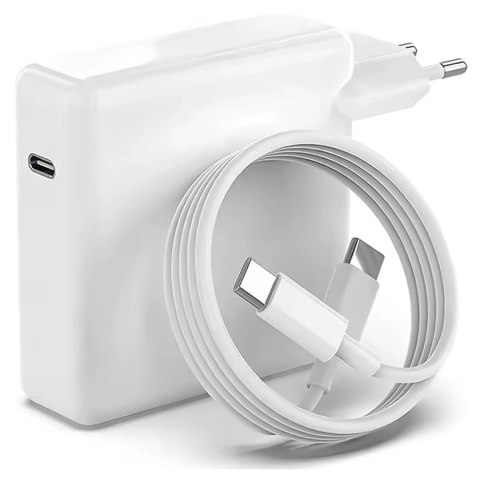 Ładowarka Zasilacz do Apple MacBook Alogy Universal Charger Kabel 2m USB-C do USB-C Szybkie ładowanie PowerDelivery PD 87W Biały