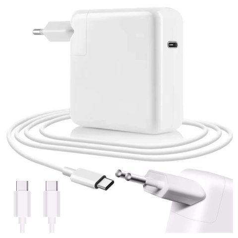 Ładowarka Zasilacz do Apple MacBook Alogy Universal Charger Kabel 2m USB-C do USB-C Szybkie ładowanie PowerDelivery PD 96W Biały