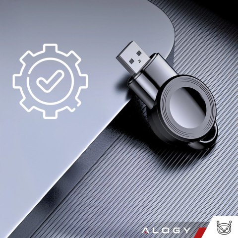 Mini ładowarka indukcyjna do ładowania Apple Watch USB Alogy High-end Chip Czarna