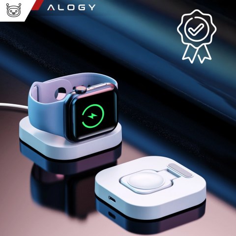 Mini ładowarka indukcyjna do ładowania Apple Watch USB Alogy Mini Stand Charger Biała