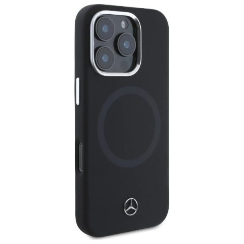 Etui Mercedes do iPhone 16 Pro Max 6.9" Hardcase Silicone Tonal Logo MagSafe Czarny