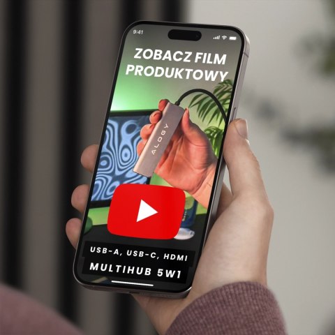 Hub 5w1 USB-C do USB-C PD100W, USB-C, USB.A 2.0, USB.A 3.0, HDMI 4K 30Hz / 1080p 60Hz - Alogy MultiHub™ Do Notebooka Laptopa