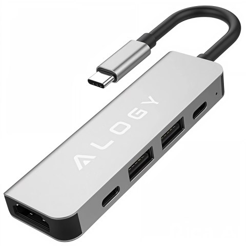 Hub 5w1 USB-C do USB-C PD100W, USB-C, USB.A 2.0, USB.A 3.0, HDMI 4K 30Hz / 1080p 60Hz - Alogy MultiHub™ Do Notebooka Laptopa