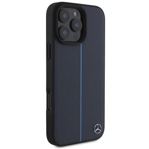Mercedes iPhone 16 Pro Max 6.9" Hardcase MB Blue Line Leather MagSafe Granatowy