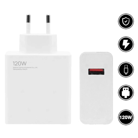 Oryginalna Ładowarka Sieciowa Xiaomi MDY-13-EE 120W Szybkie ładowanie Quick Charge QC 3.0 Biała