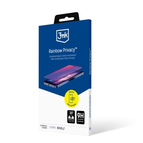Prywatyzujące szkło hartowane do Apple iPhone 16 - 3mk Rainbow Privacy