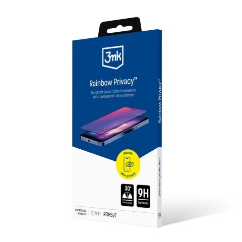 Prywatyzujące szkło hartowane na Apple iPhone 16 Plus - 3mk Rainbow Privacy