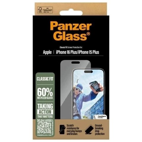 Szkło hartowane do iPhone 16 Plus PanzerGlass Screen Protector Classic Fit