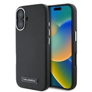 Etui Karl Lagerfeld do iPhone 16 6.1" Czarny MagSafe Hardcase FW Metal Plate