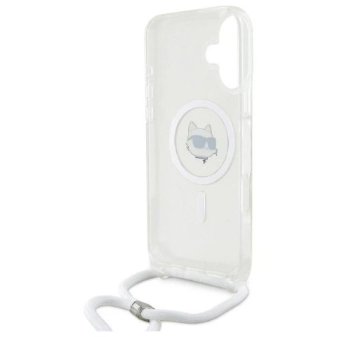 Etui Karl Lagerfeld do iPhone 16 6.1" Magsafe Hardcase Transparent IML Choupette Head & Cord