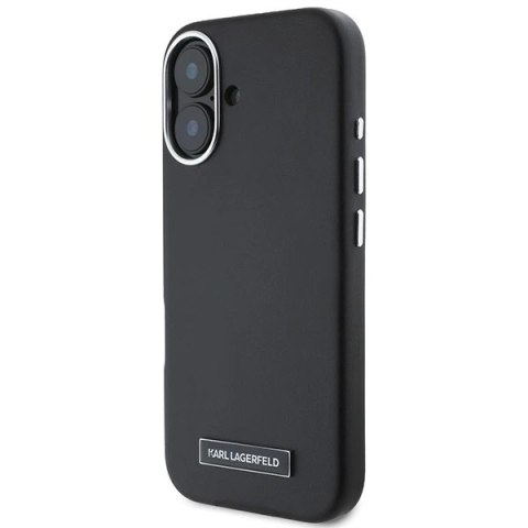 Etui Karl Lagerfeld do iPhone 16 Plus 6.7" Czarny MagSafe Hardcase FW Metal Plate