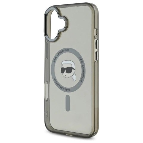 Etui Karl Lagerfeld do iPhone 16 Plus 6.7" Czarny MagSafe Hardcase IML Metal Karl Head