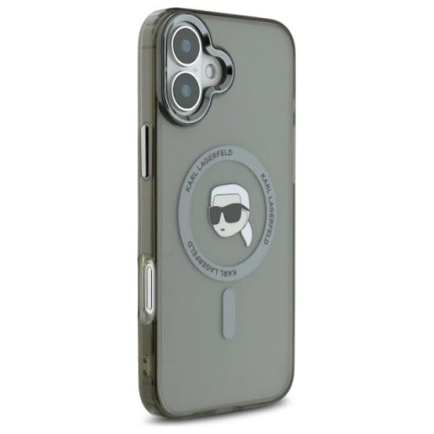 Etui Karl Lagerfeld do iPhone 16 Plus 6.7" Czarny MagSafe Hardcase IML Metal Karl Head