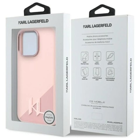 Etui Karl Lagerfeld do iPhone 16 Pro 6.3" Różowy Hardcase Silicone MagSafe